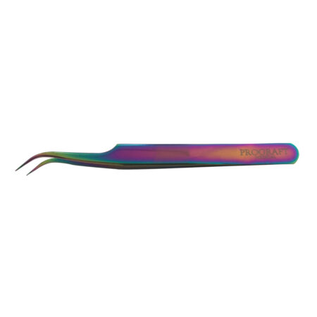 Fue Curved Flat Tip Forceps Rainbow