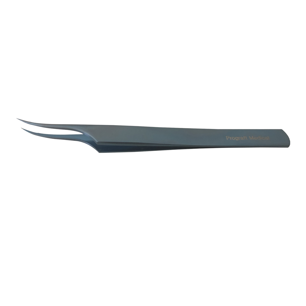 Fue Curved Flat Tip Forceps Titanium