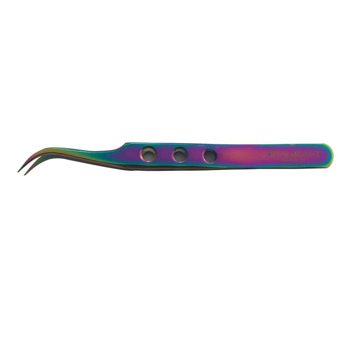 Fue Curved Serrated Tip Forceps Rainbow